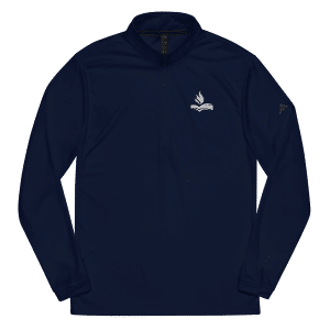 Adult Adidas Bornblum Logo Embroidered Quarter Zip Pullover — Navy