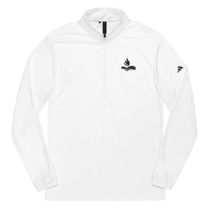 Adult Adidas Bornblum Logo Embroidered Quarter Zip Pullover — White