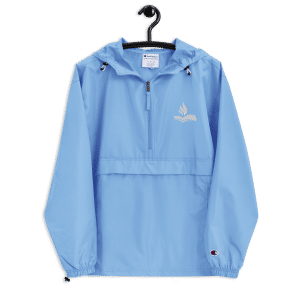 Adult Bornblum Embroidered Logo Champion Packable Jacket — Light Blue