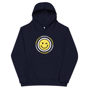 Youth Bornblum Smiley Fleece Hoodie — Navy