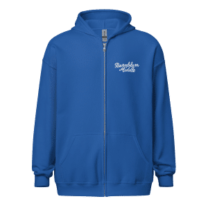 Adult Bornblum Middle Unisex Zip Hoodie — Royal or Light Blue