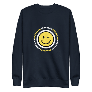 Adult Bornblum Smiley Unisex Premium Sweatshirt — Navy