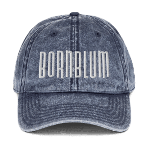 Bornblum Embroidered Vintage Cotton Twill Cap — Slate Blue