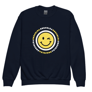 Youth Bornblum Smiley Crewneck Sweatshirt — Navy