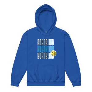 Youth Bornblum Stacked Smiley Heavy Blend Hoodie — Royal Blue