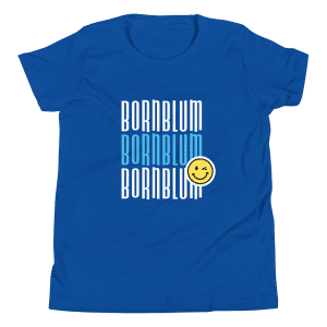 Youth Bornblum Stacked Smiley Short Sleeve T-Shirt — Royal Blue