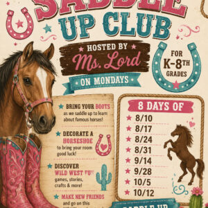 Saddle Up with Ms. Lord — Monday, 8 Sessions