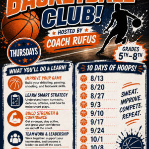 Basketball with Coach Rufus — Thursday, 10 Sessions