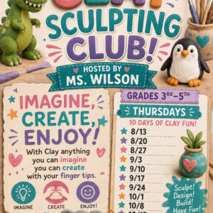 Clay Sculpting with Ms. Wilson — Thursday, 10 Sessions